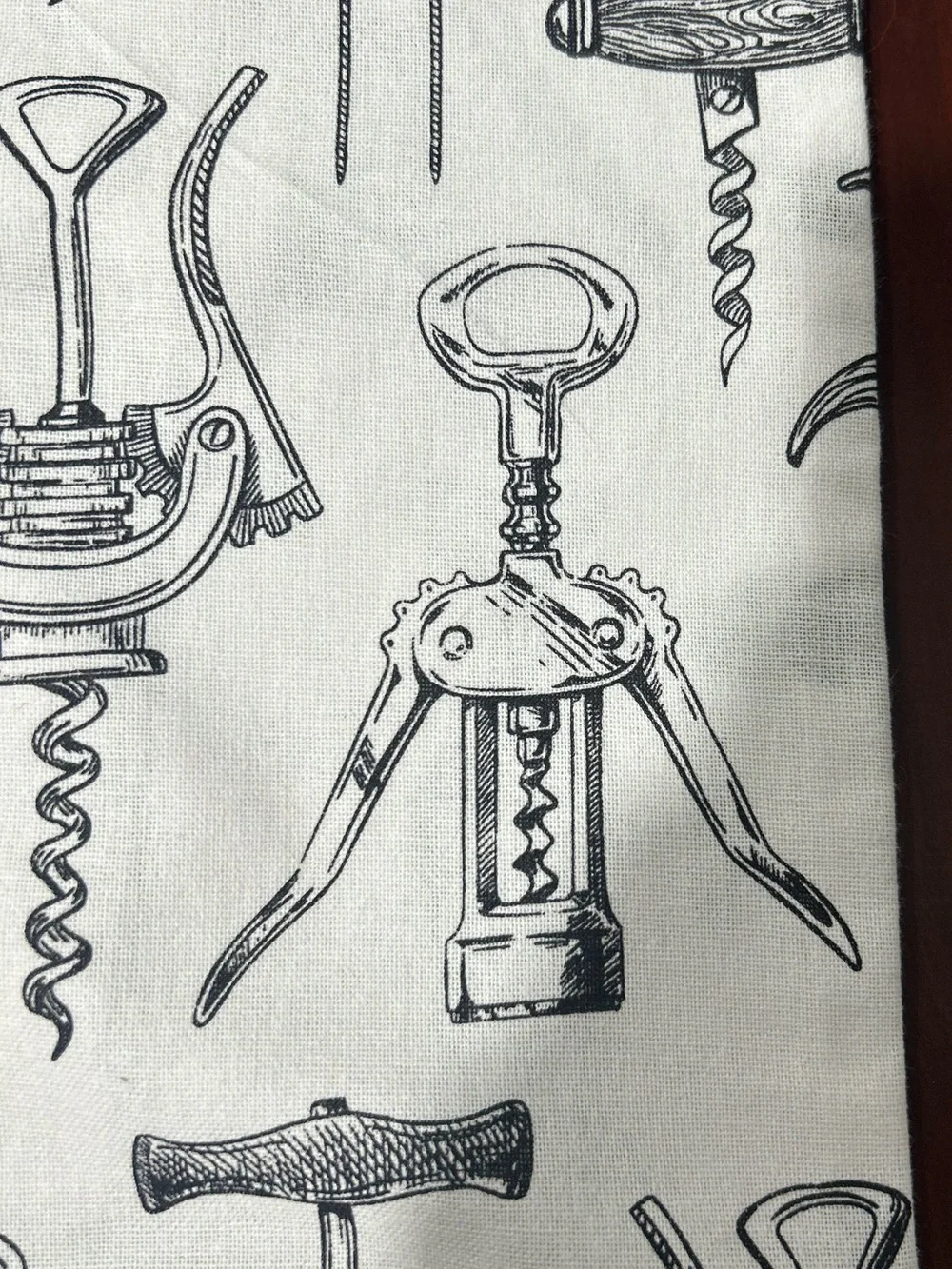 White Print Corkscrew Kitchen Towel